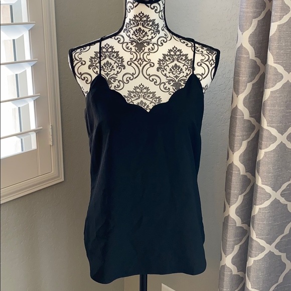 J. Crew Tops - J. By J Crew black scallop tank top $4